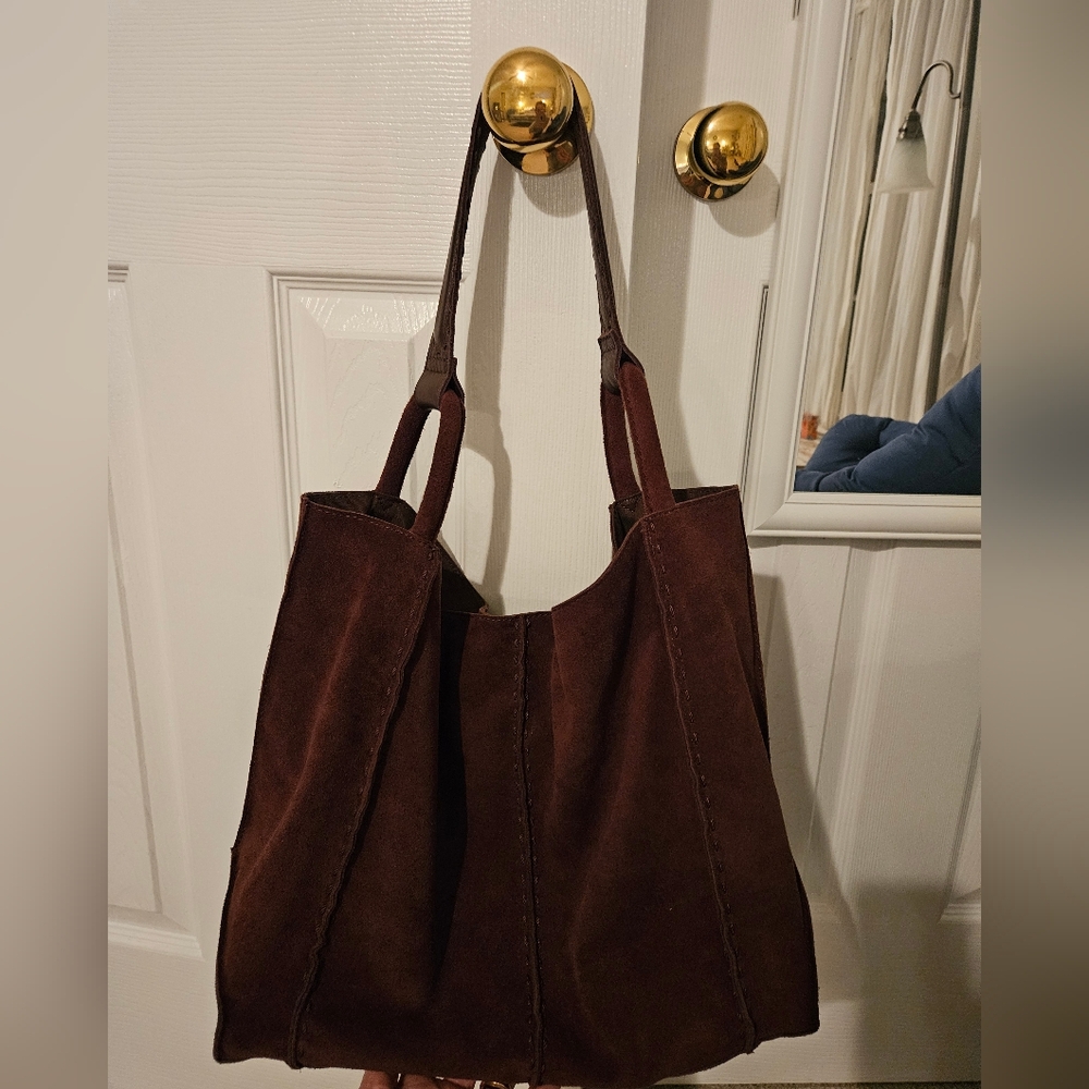 The Sak Los feliz Large Tote, Suede Mahogany EUC
